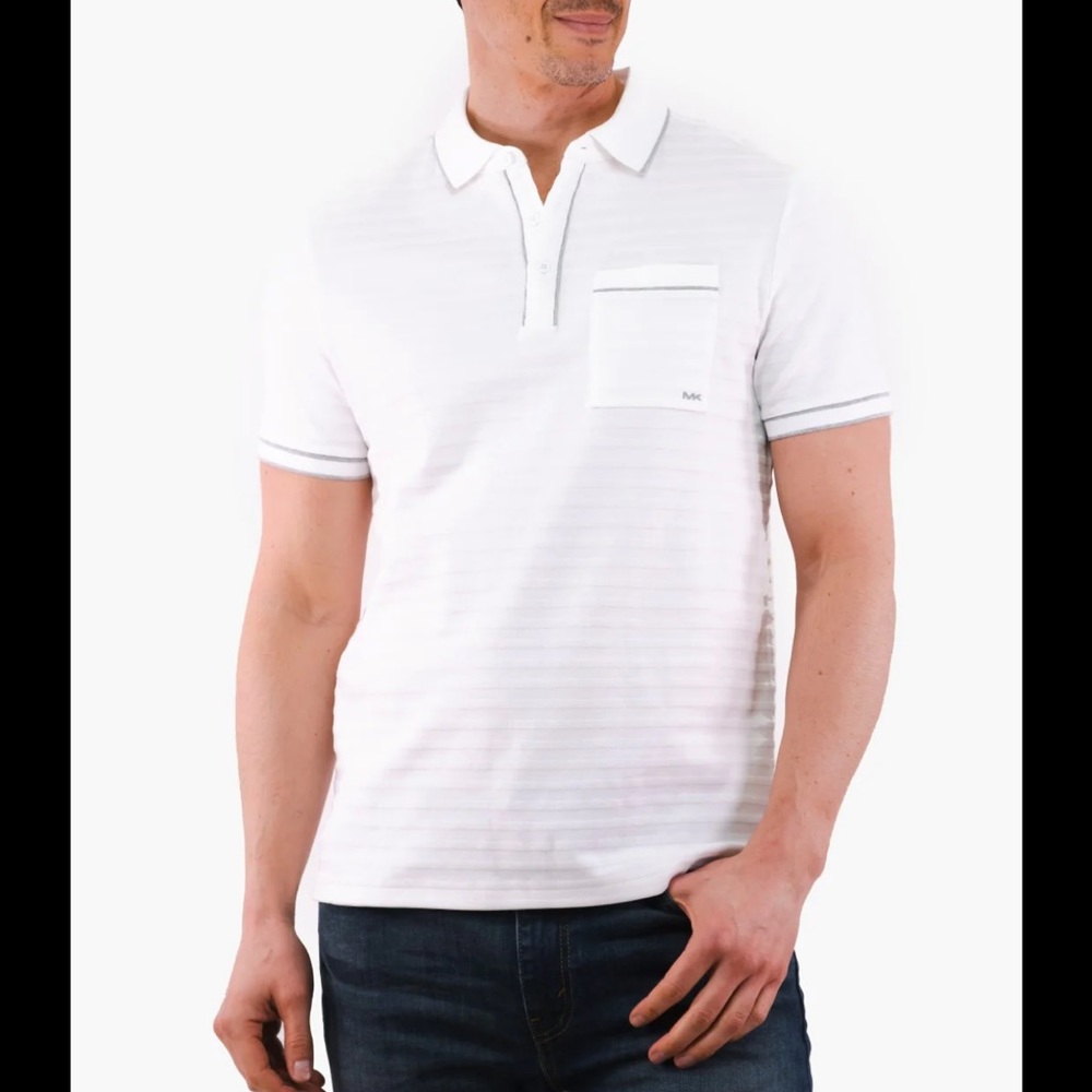 Michael Korn Mens White Polo Size Large